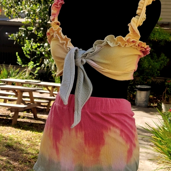 Rasta Hand Dyed 2 piece Bralette Set - Picture 1 of 4